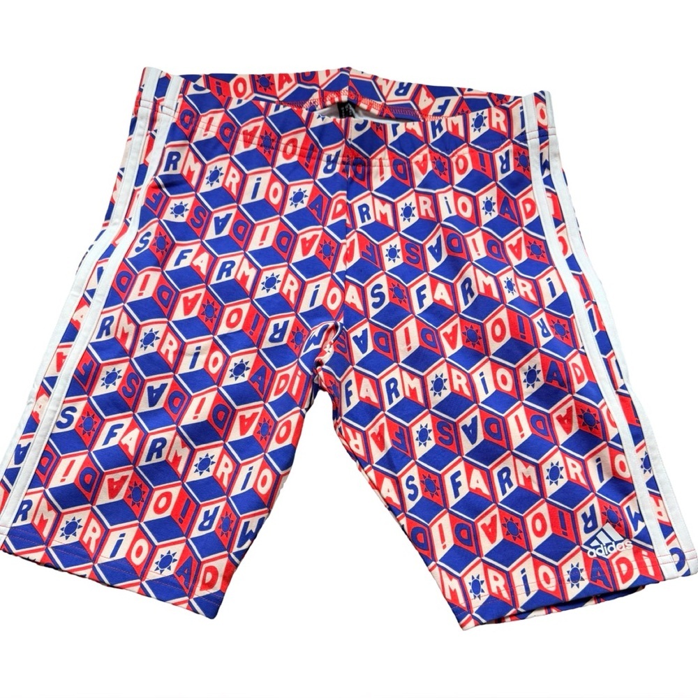 Adidas x FARM Rio Oasis Night Bike Shorts NWT | Women’s M | 9” Inseam - Picture 10 of 16